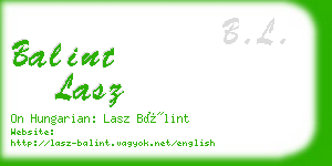 balint lasz business card